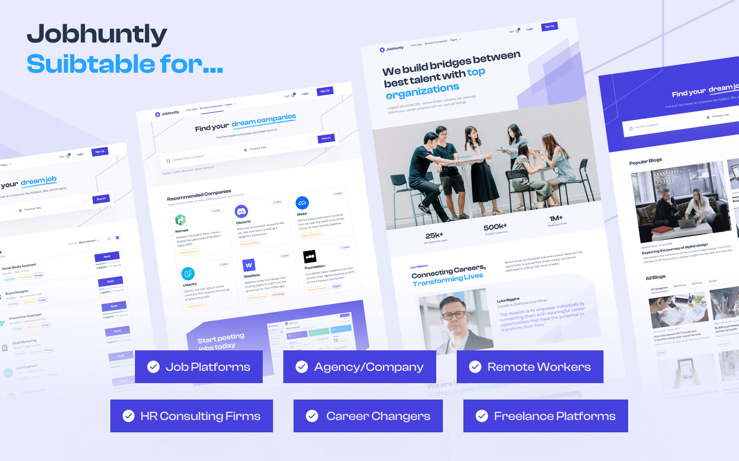 Jobhuntly - Job Portal HTML5 Responsive Website Template
