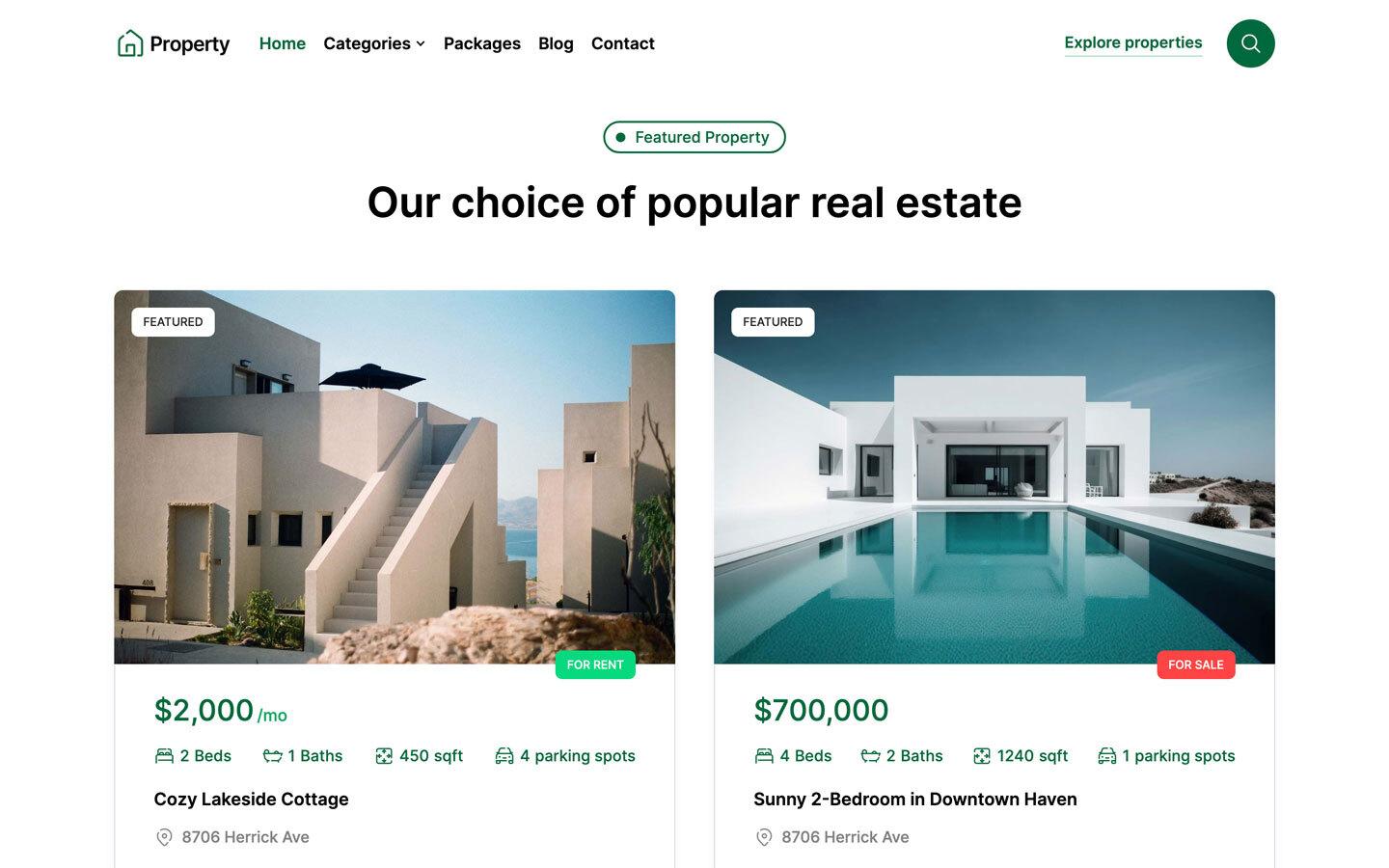 Property - Real Estate HTML5 Responsive Website Template