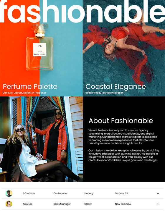 Fashioable by Kreshnik Beqi - Agency design asset by webflow