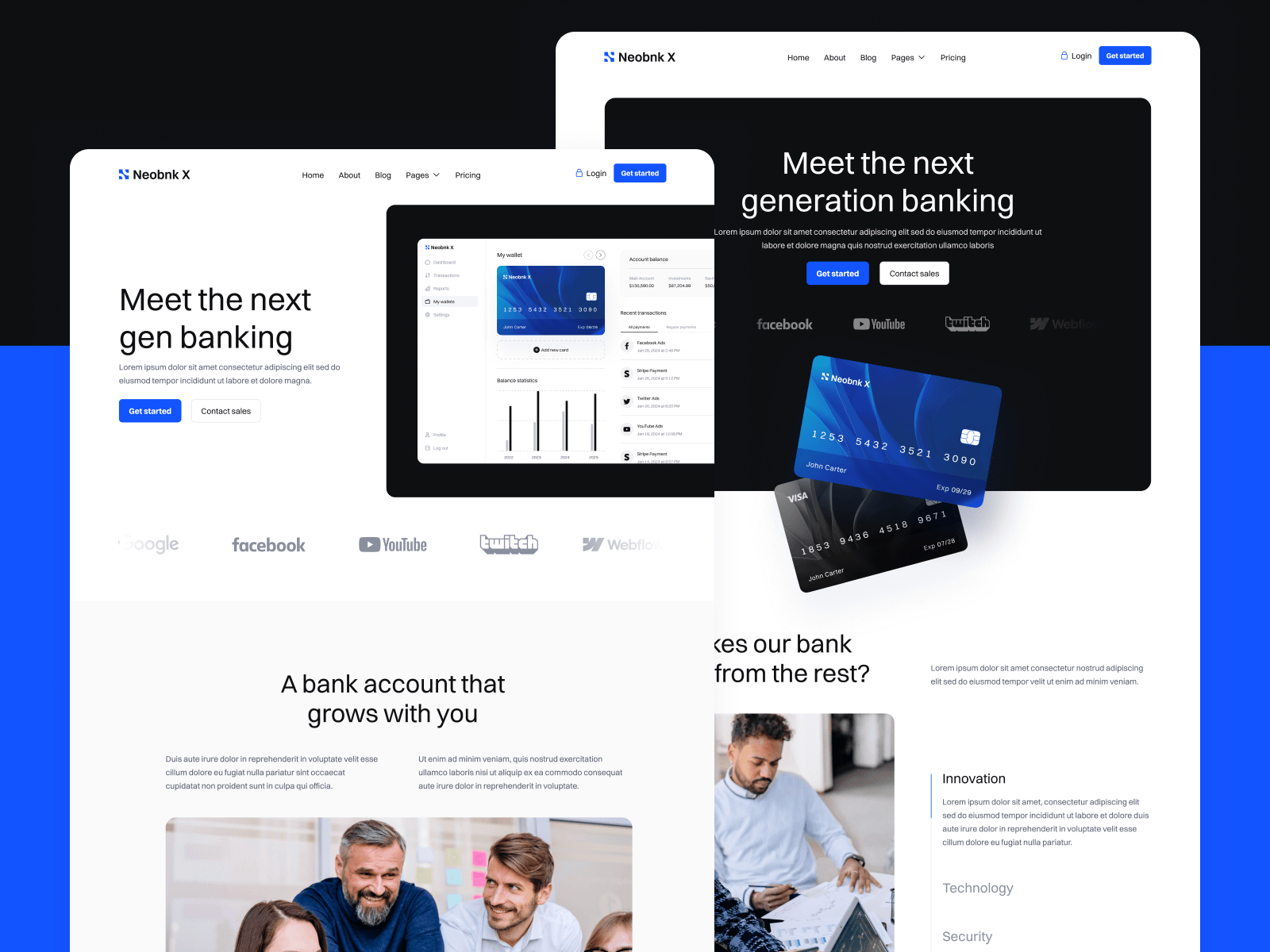 Neobnk X - Bank HTML5 Responsive Website Template