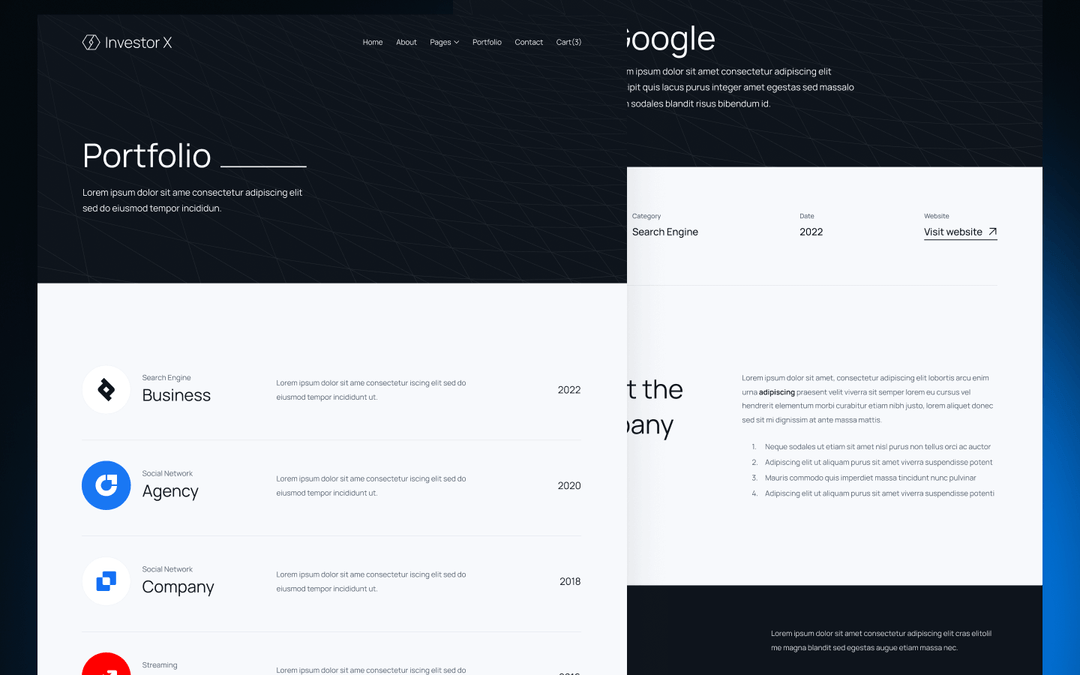 Investor X - Investment HTML5 Responsive Website Template