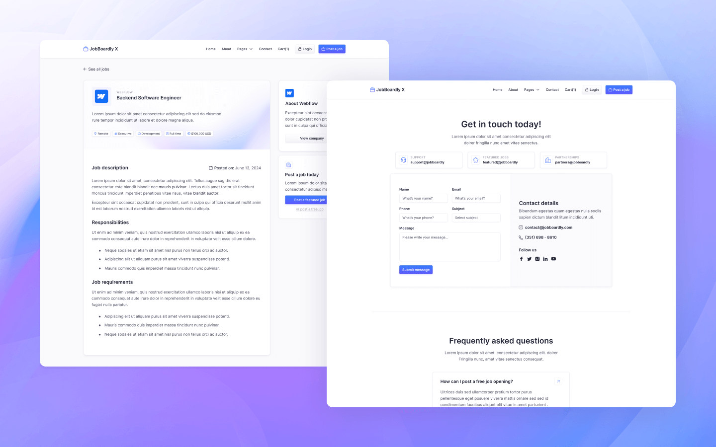 JobBoardly X - Job Portal HTML5 Responsive Website Template