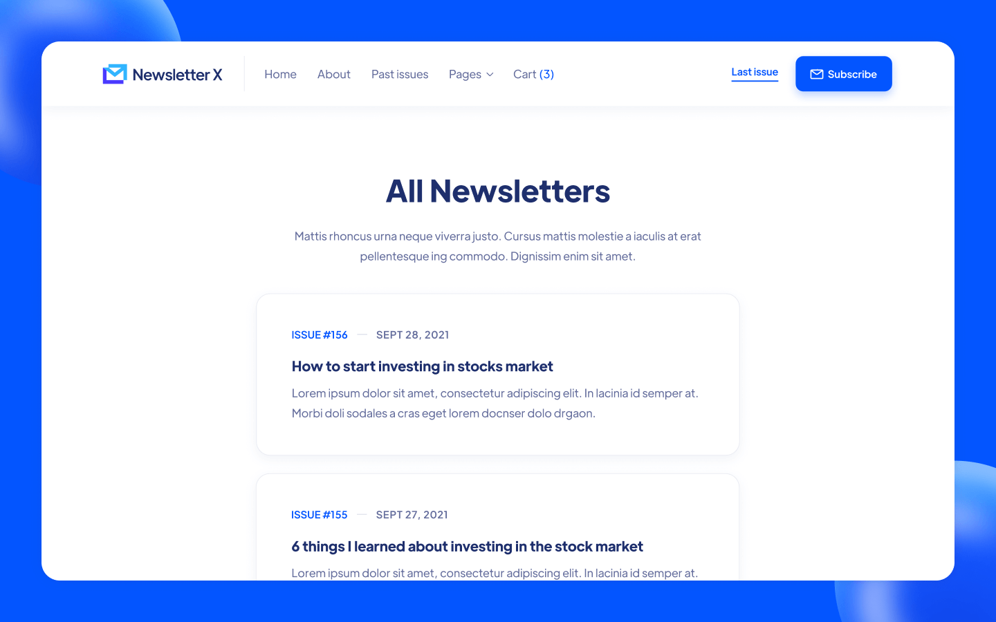Newsletter X - Newsletter HTML5 Responsive Website Template