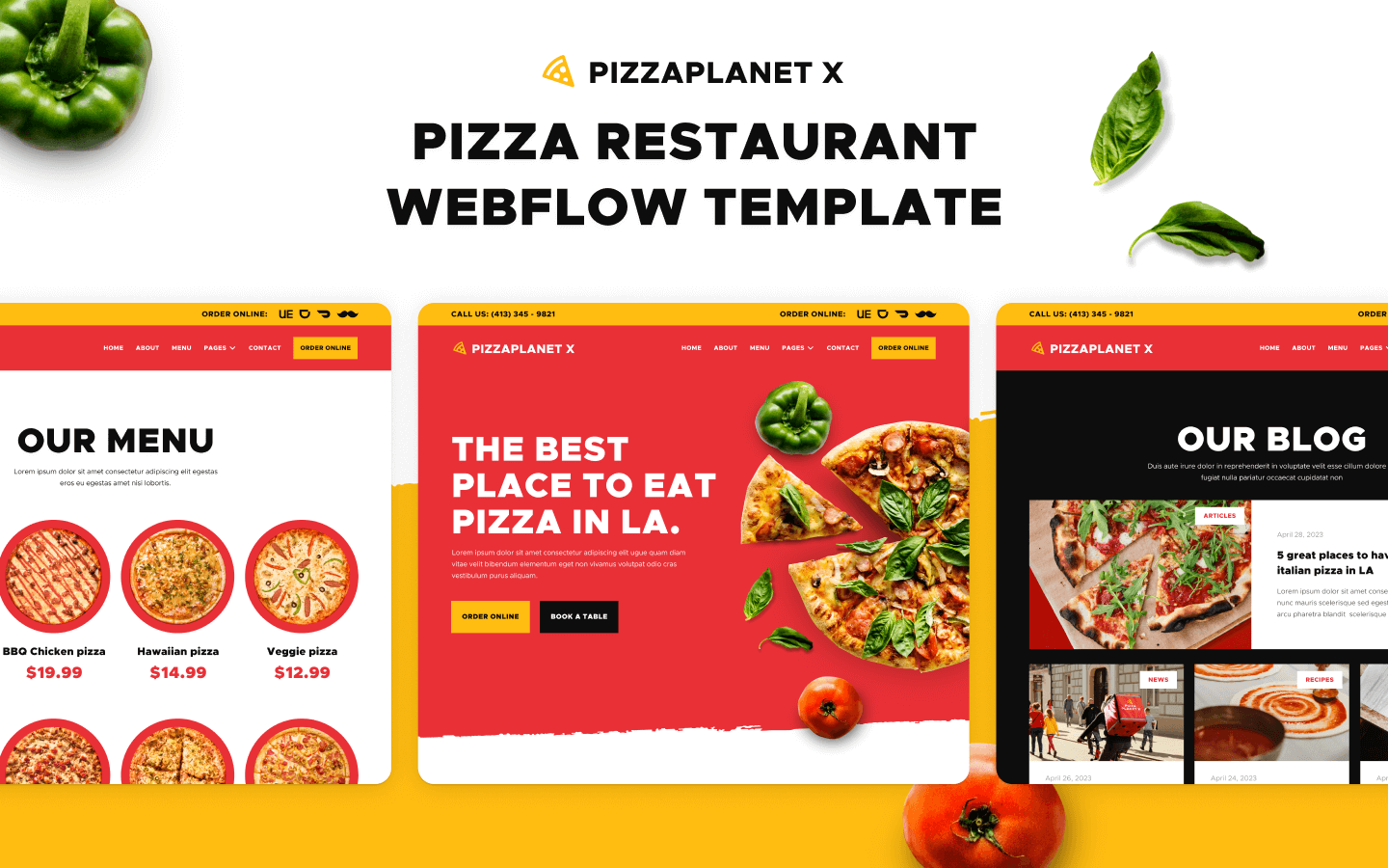 Pizzaplanet X - Restaurant HTML5 Responsive Website Template
