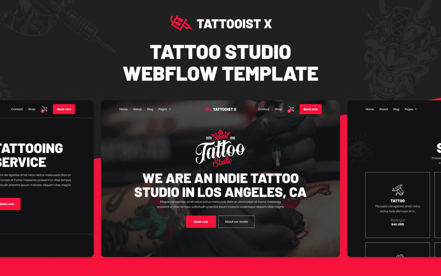Tattooist X Artist HTML5 Responsive site Template