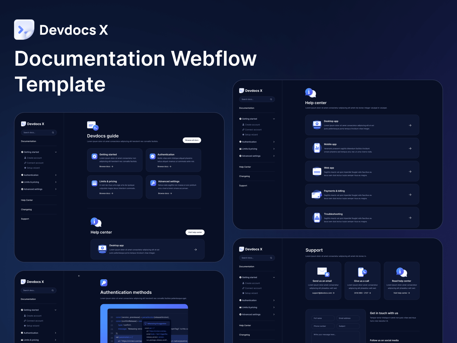 Documentation Webflow Template