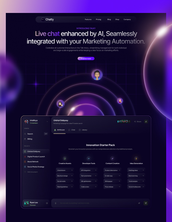 Chatty by Over Sight - SaaS design asset by webflow
