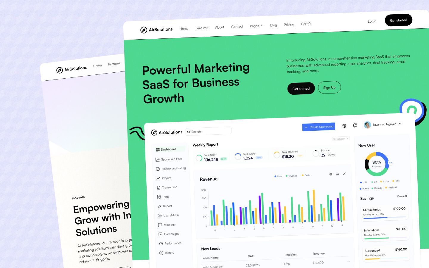 AirSolutions by AirDokan - SaaS design asset by webflow