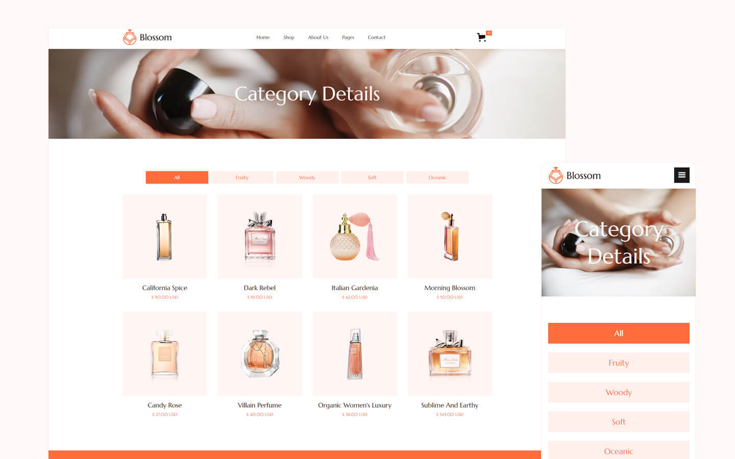 Blossom - Beauty HTML5 Responsive Website Template