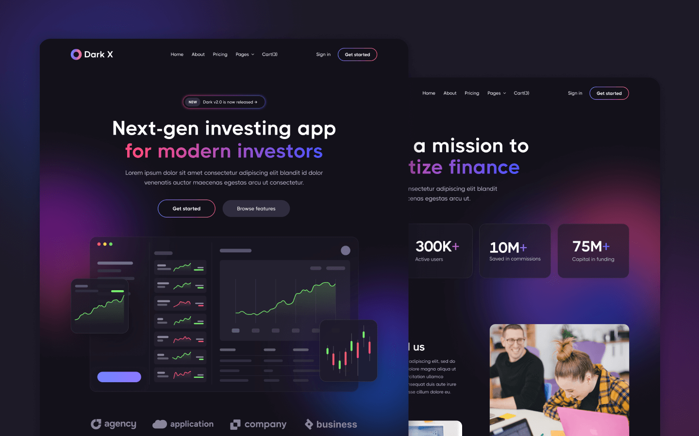 Dark X - App HTML5 Responsive Website Template