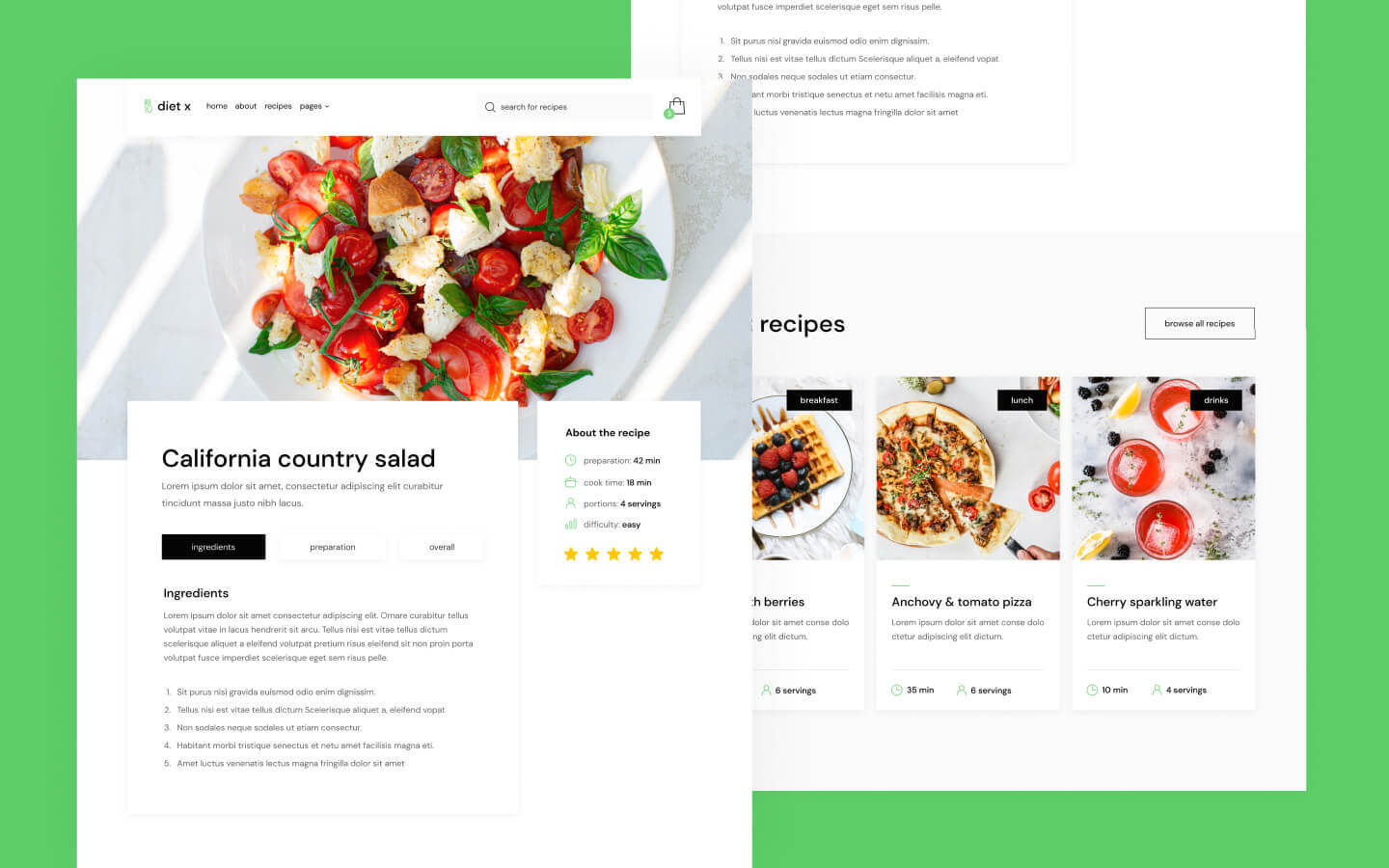 Diet X - Recipe HTML5 Responsive Website Template