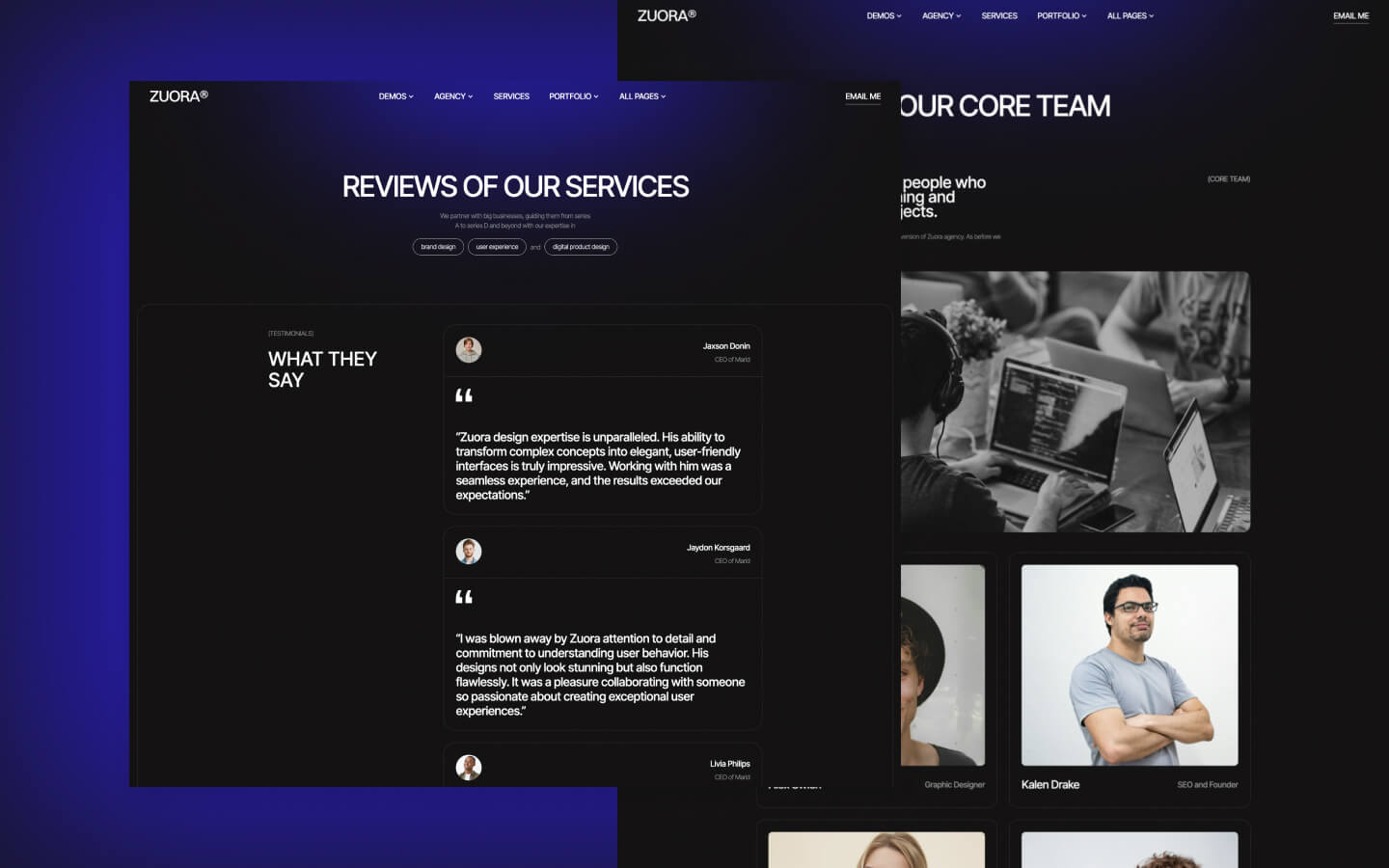 Zuora 128 Agency HTML5 Responsive site Template