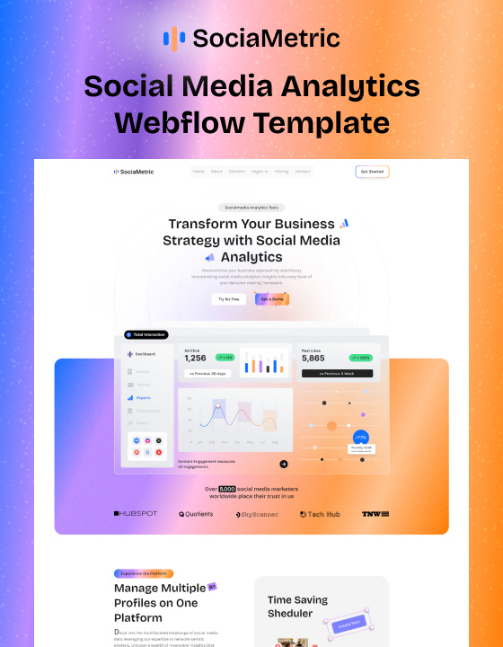 SociaMetric - Social HTML5 Responsive Website Template