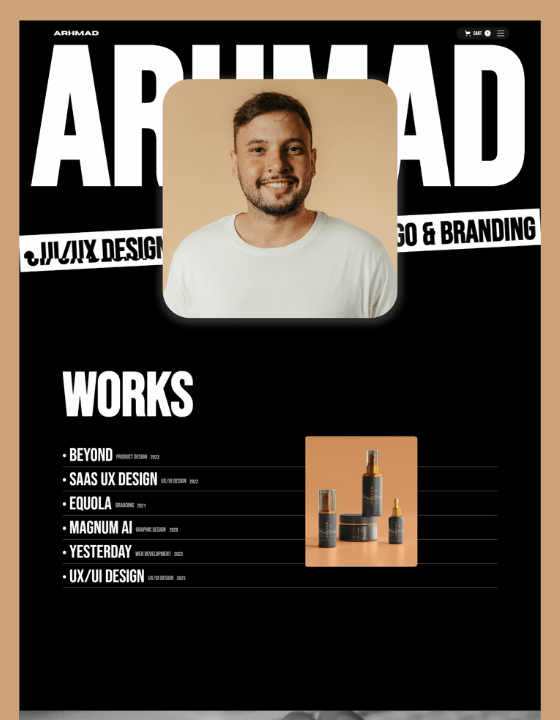 Arhmad by Olajide Fakorede - Portfolio design asset by webflow