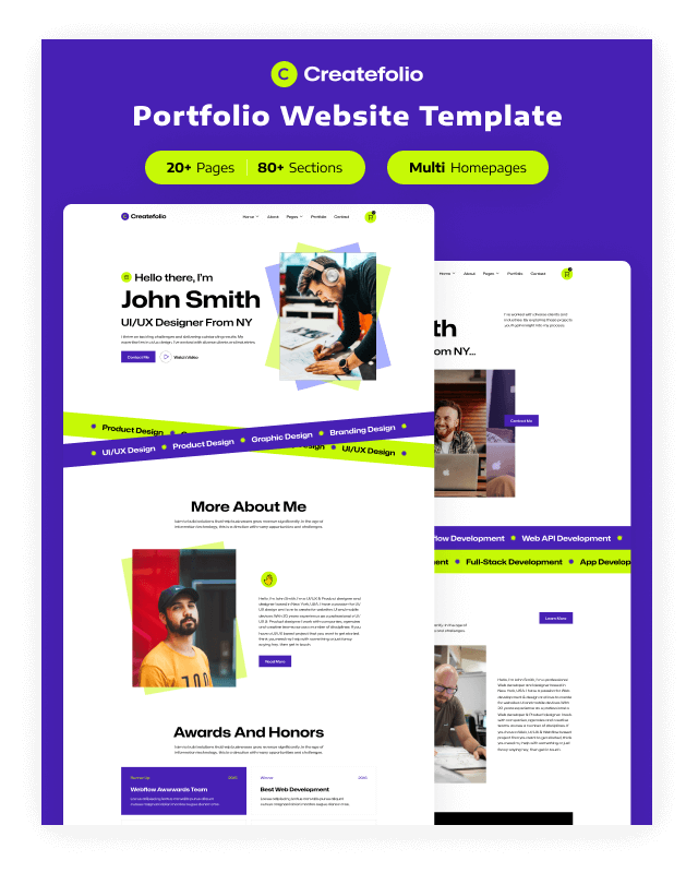 Createfolio by Taqwah - Portfolio design asset by webflow