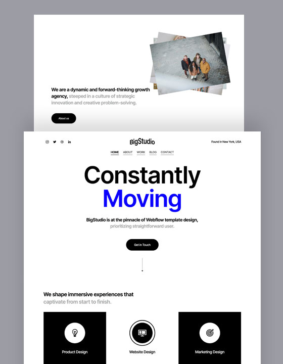 BigStudio Light by Masterthemes - Agency design asset by webflow