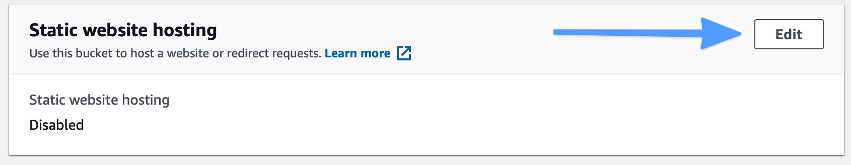 Edit Static Website Hosting