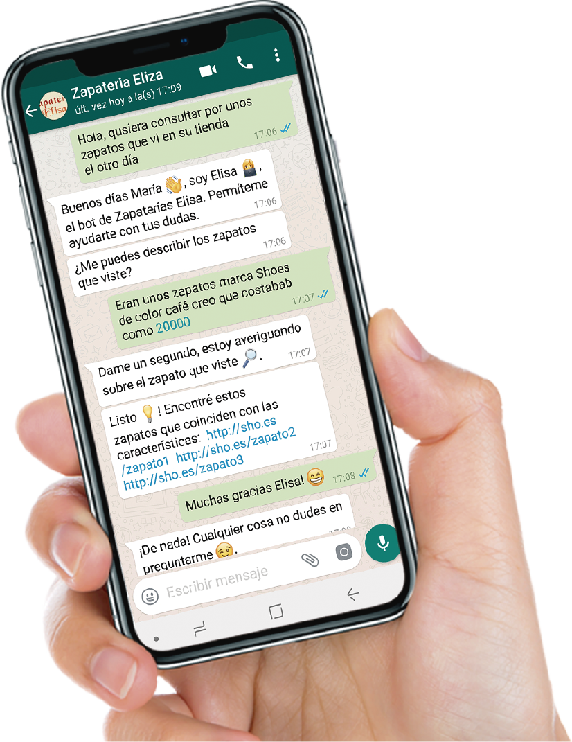 WhatsApp Business para PyMEs - 191223 - imagen - Teléfono con conversación - 1