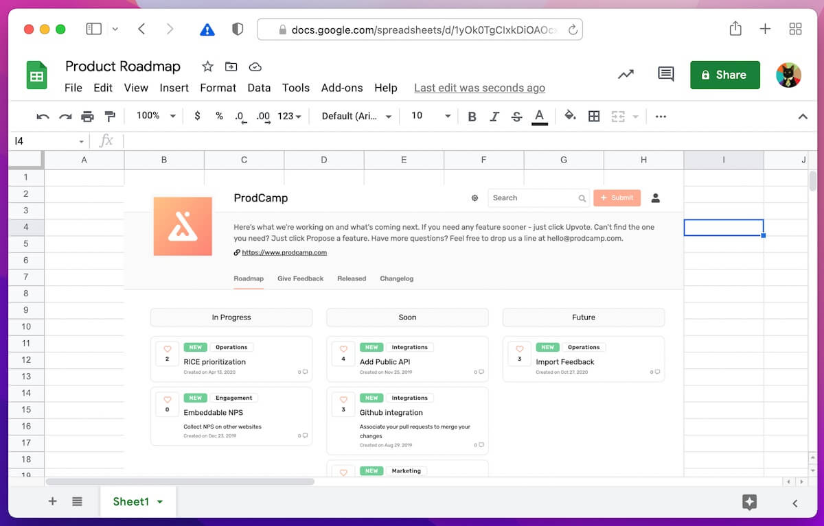 Cómo dominar las hojas de ruta de los productos con una plantilla gratuita de Google Sheets