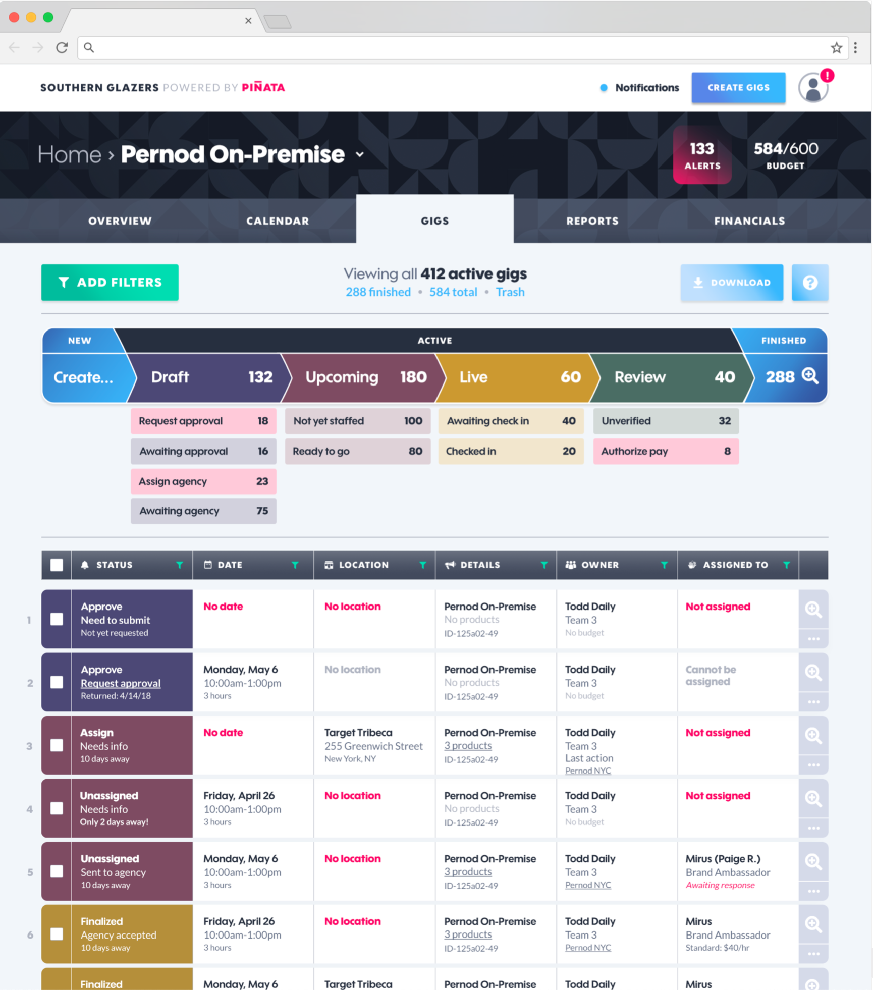 PINATA's field marketing platform