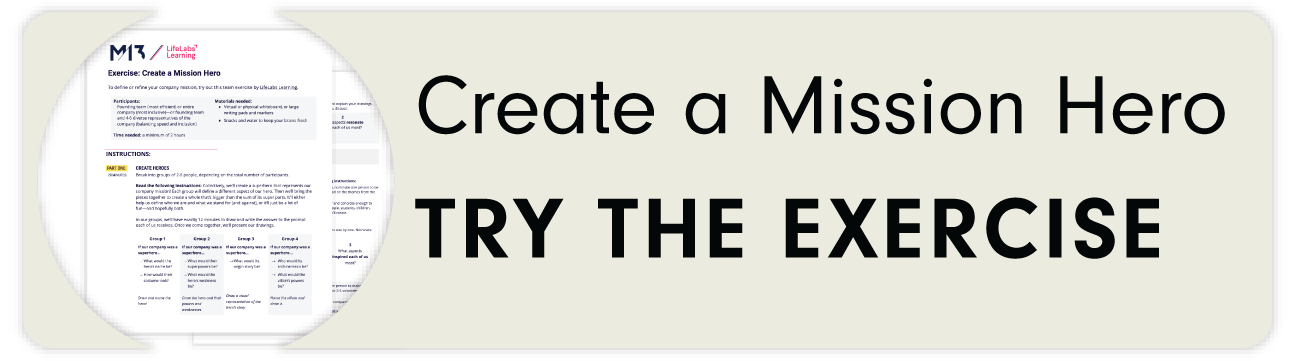 Click this button to get the template for Create a Mission Hero exercise