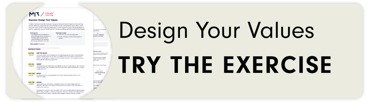 Click the button to get the template for the Design Your Values exercise