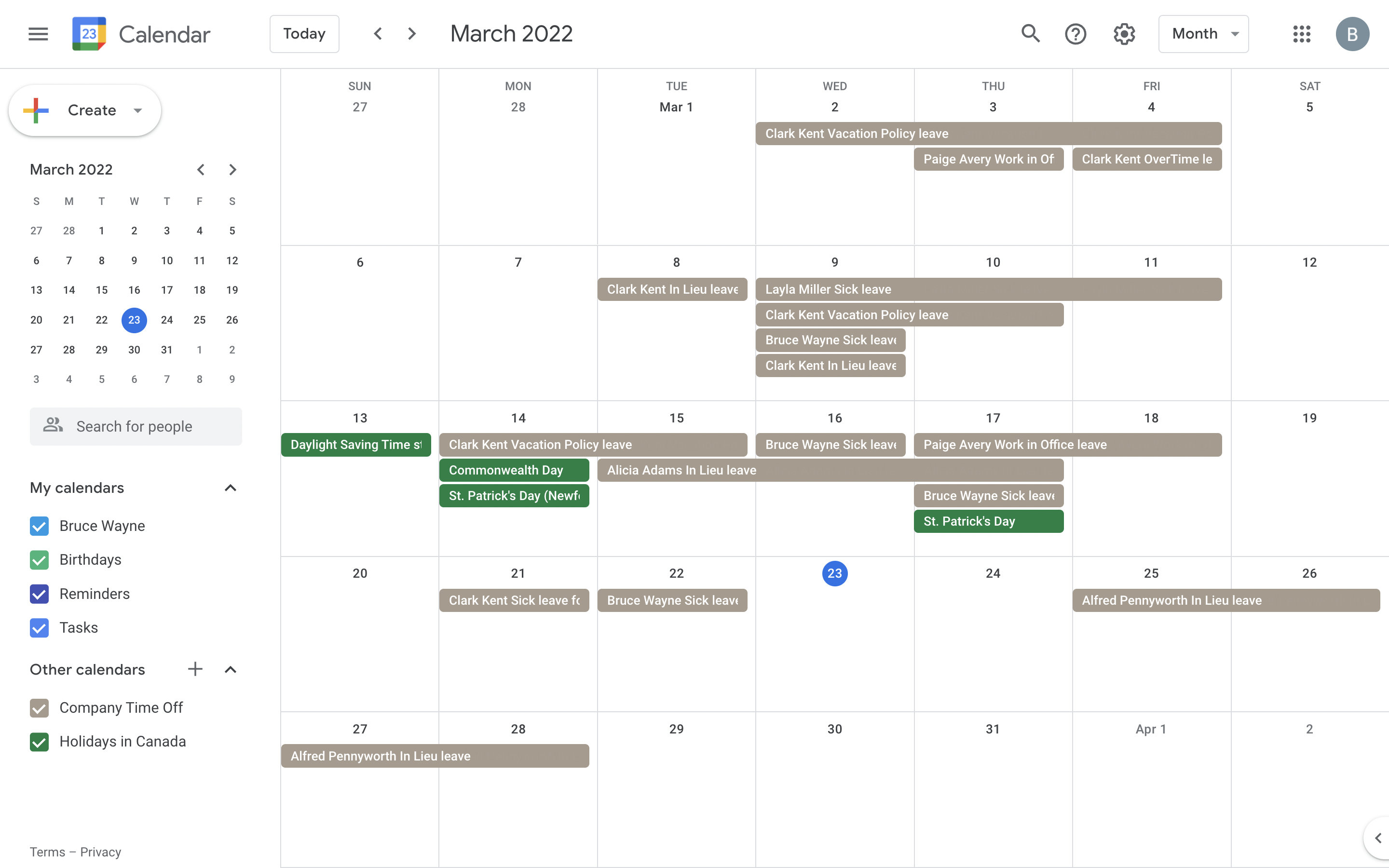 Humi's Time Off software - Google Calendar Ingegration