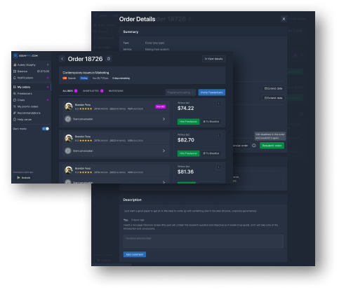 Customer Modules for a Freelance Platform