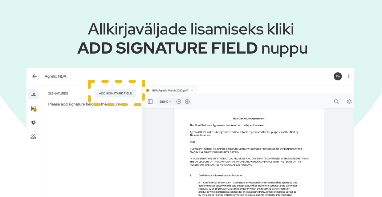 add signature field