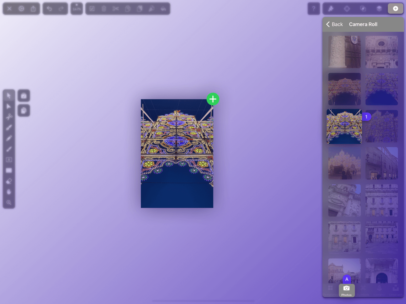 how to insert an image using iOS Photos App