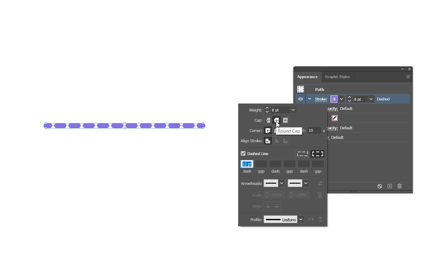 creating dashed line on illustrator