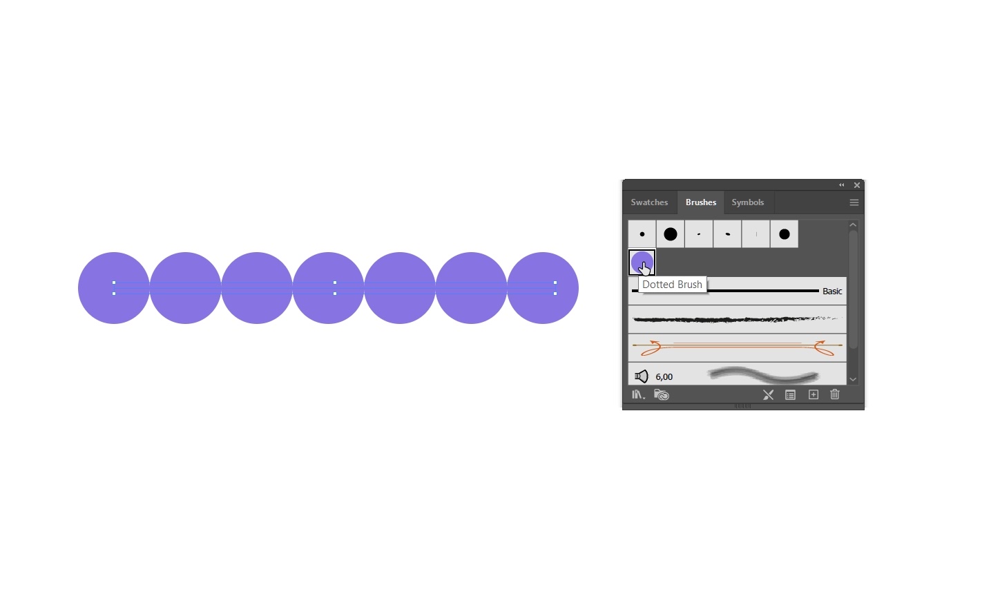 creating dotted line brush on illustrator