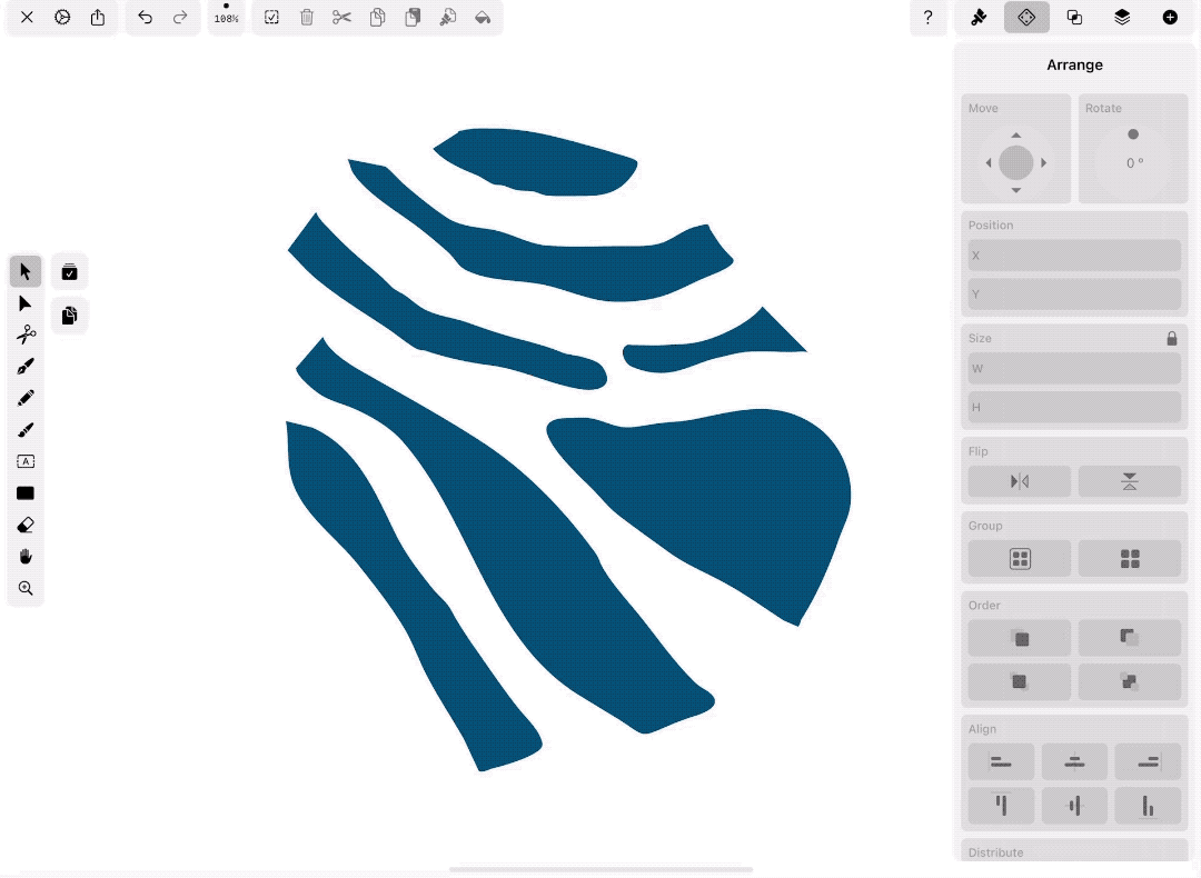 how to flip objects in Vectornator iPad