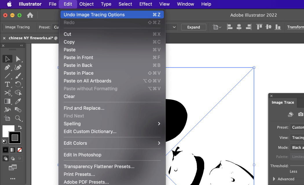 ilustrator trace image on illustrator