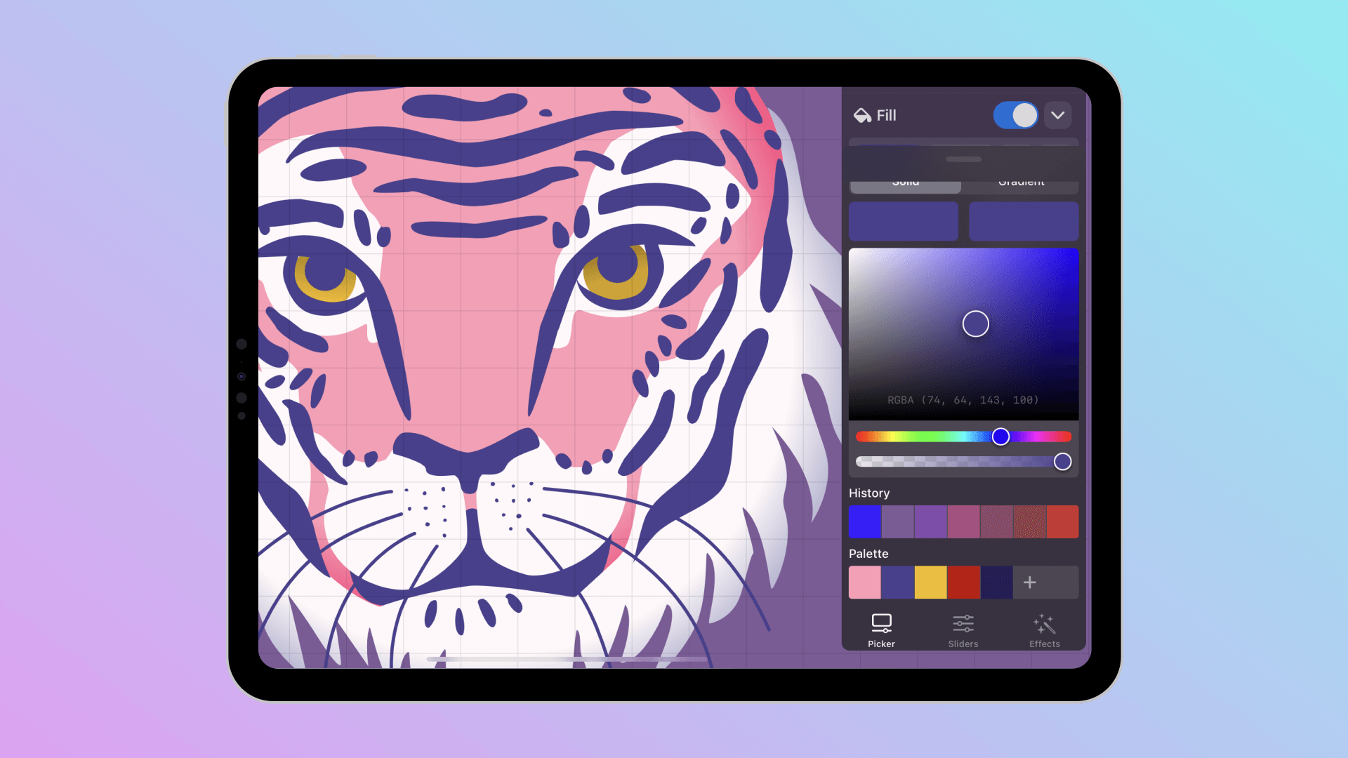 Color tools in Vectornator on iPad