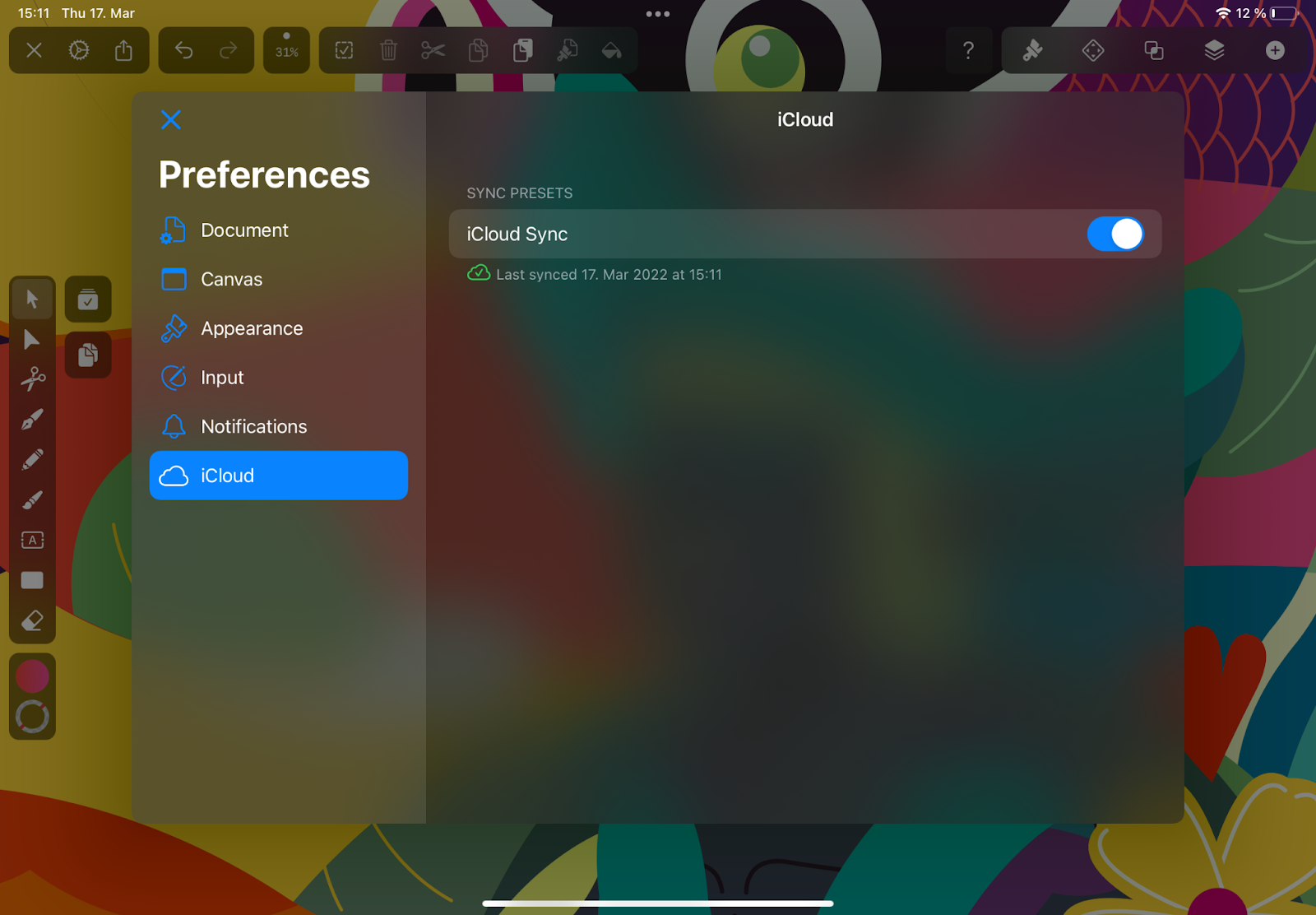 icloud option