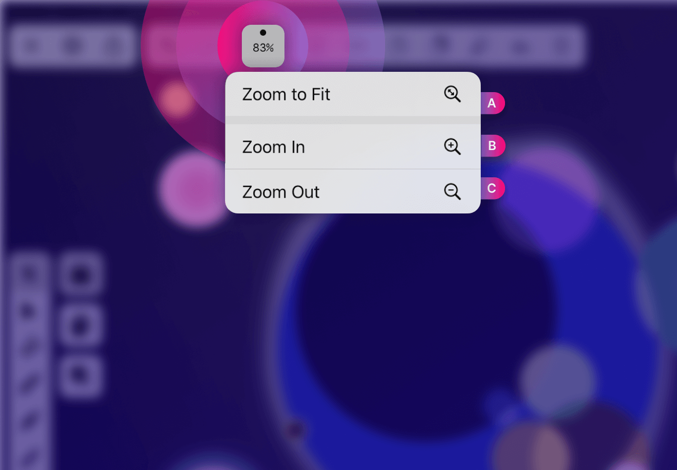 Zoom options on Vectornator