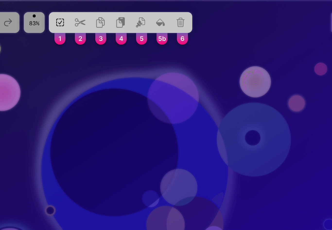 Action Bar in Vectornator