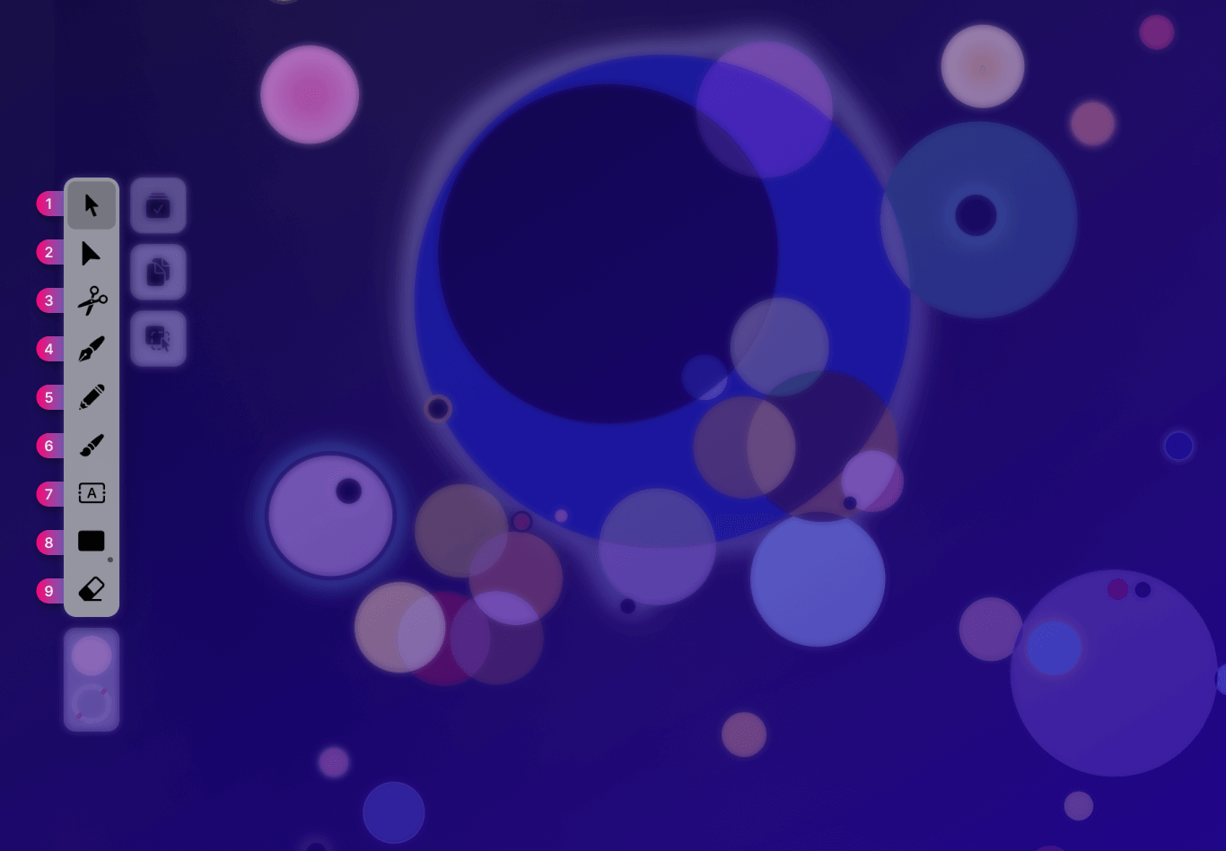 Toolbar in Vectornator