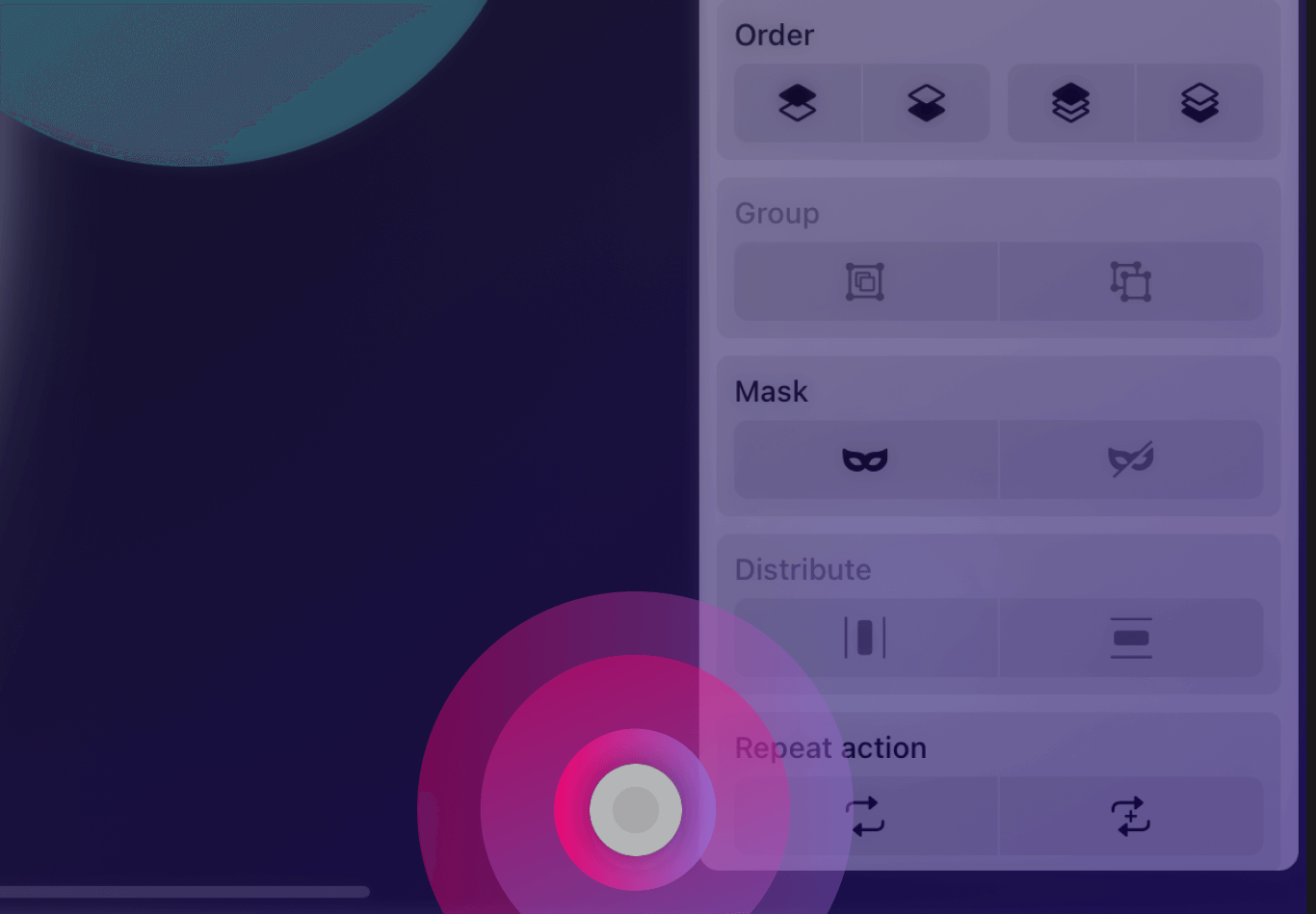 Highlighted Mini Joystick in Vectornator