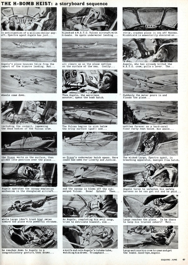 Black and white images of a pilot sequence