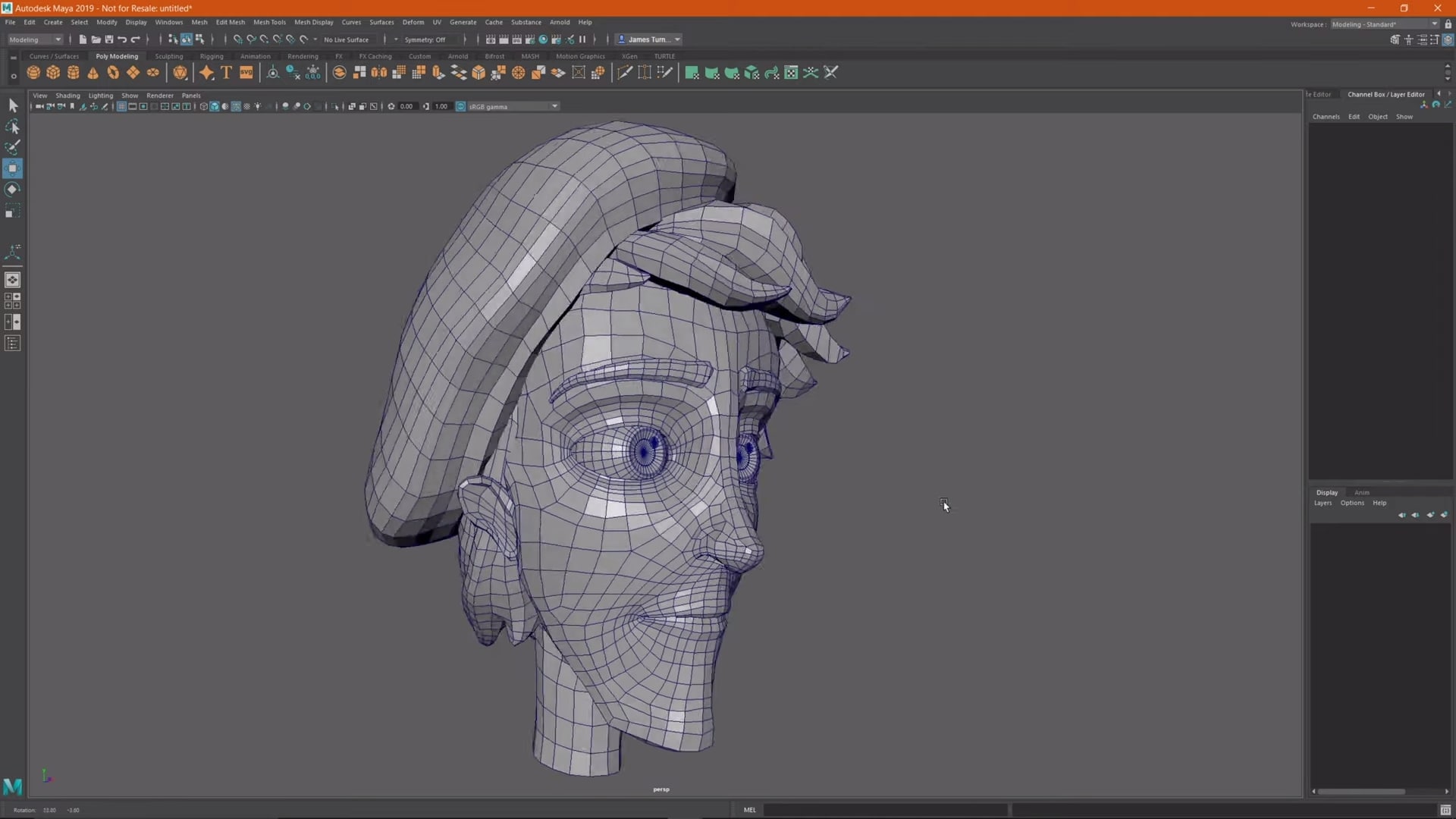 Rokoko character Bruno face modeling in Autodesk Maya