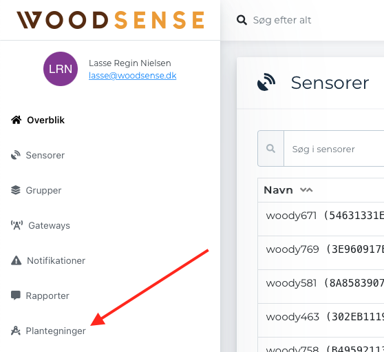 Floor plans in the menu