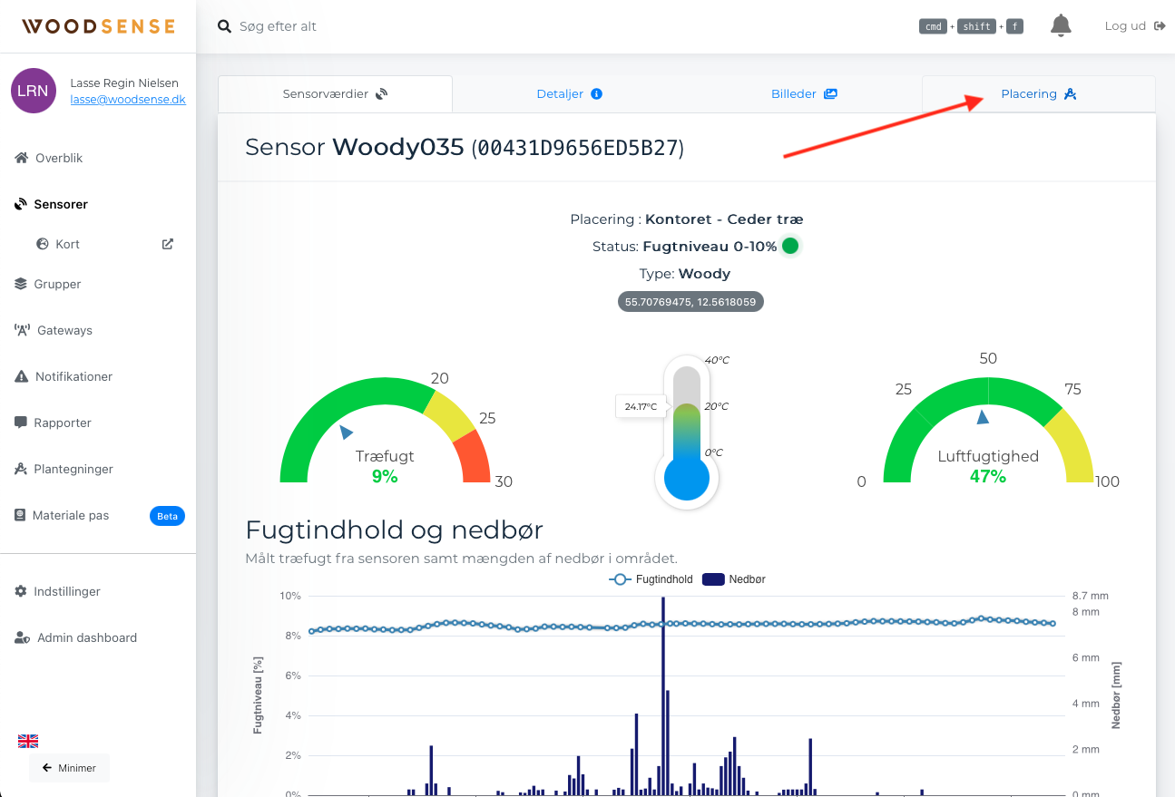 Show sensor location on floor plan