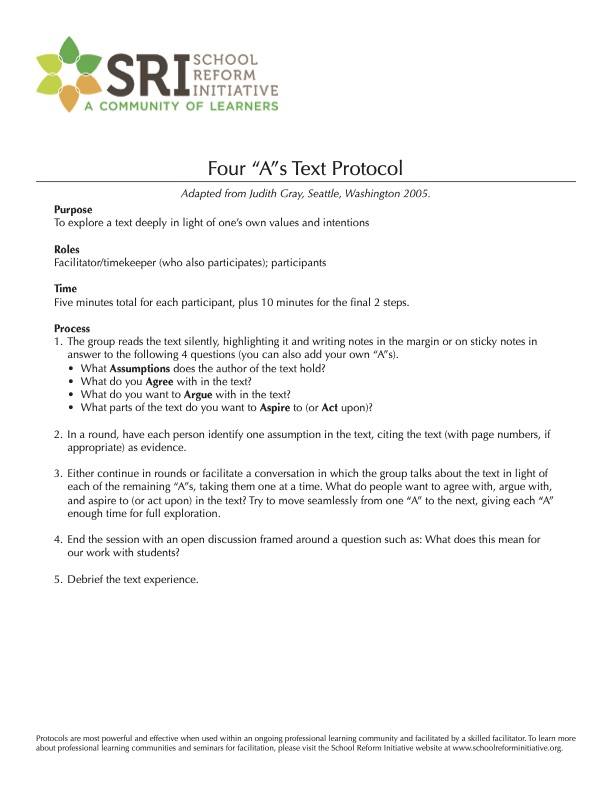 Four A S Text Protocol Equity Toolkit