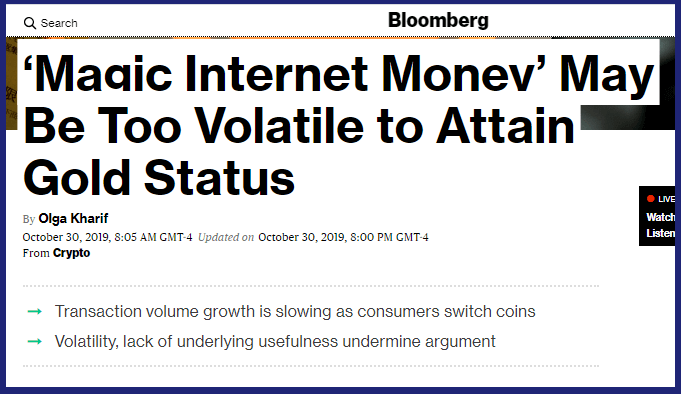 Reportagem Bloomberg sobre Bitcoin