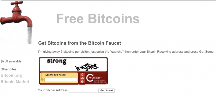 Primeira faucet de Bitcoin
