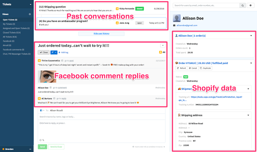 Facebook comments and Instagram comments