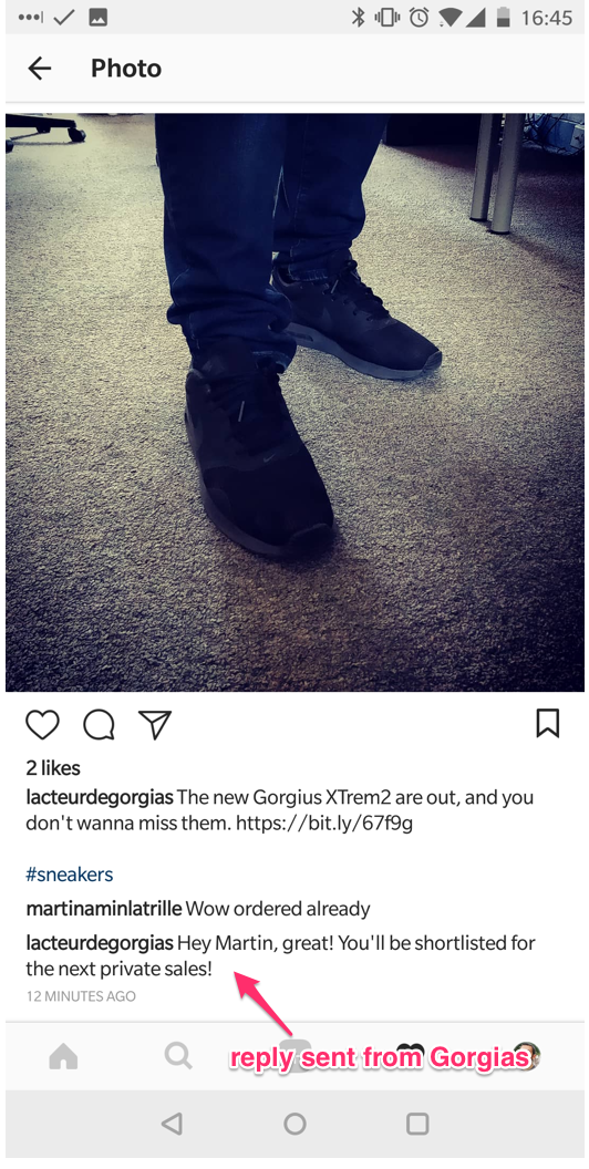 Facebook comments and Instagram comments
