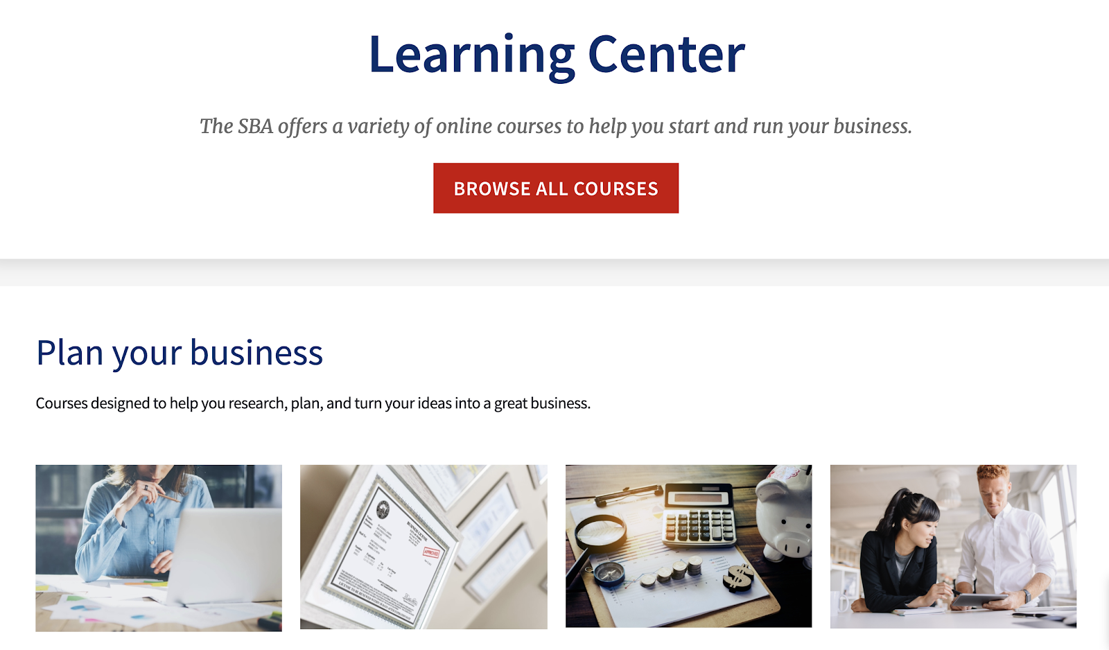 Small Business Administration Learning Center